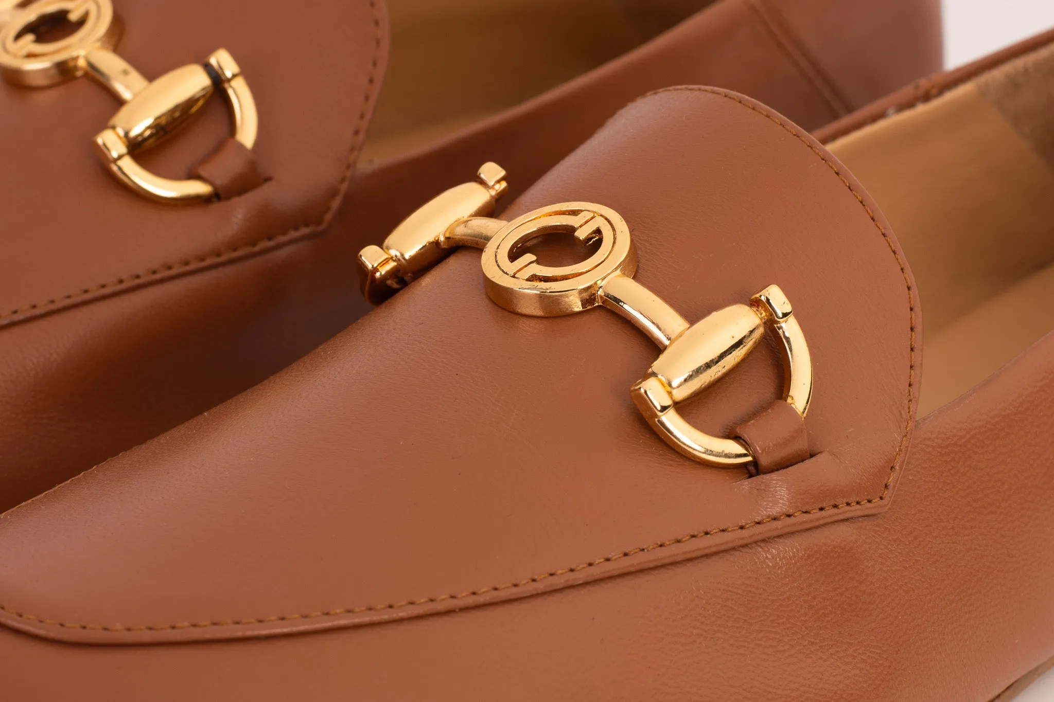 Luanda Tan Leather Women Flat Shoe