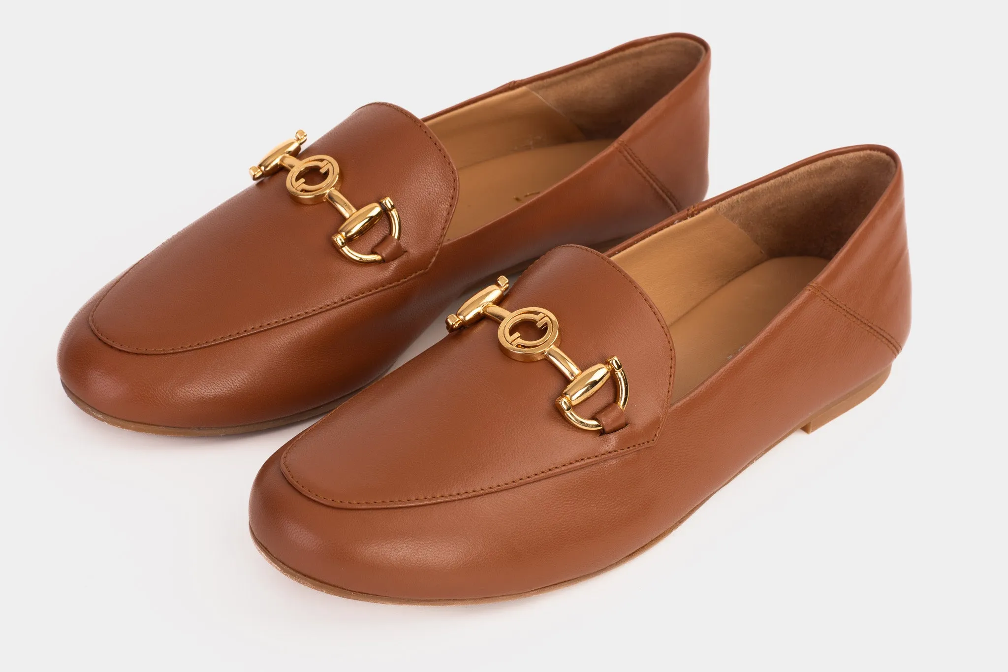 Luanda Tan Leather Women Flat Shoe