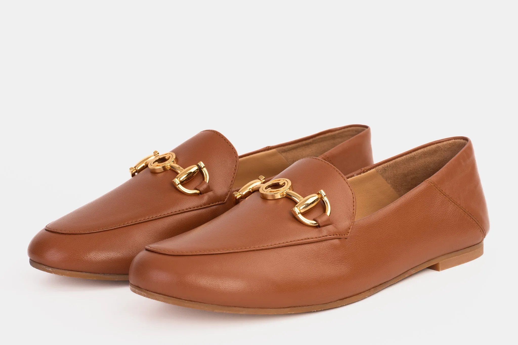 Luanda Tan Leather Women Flat Shoe