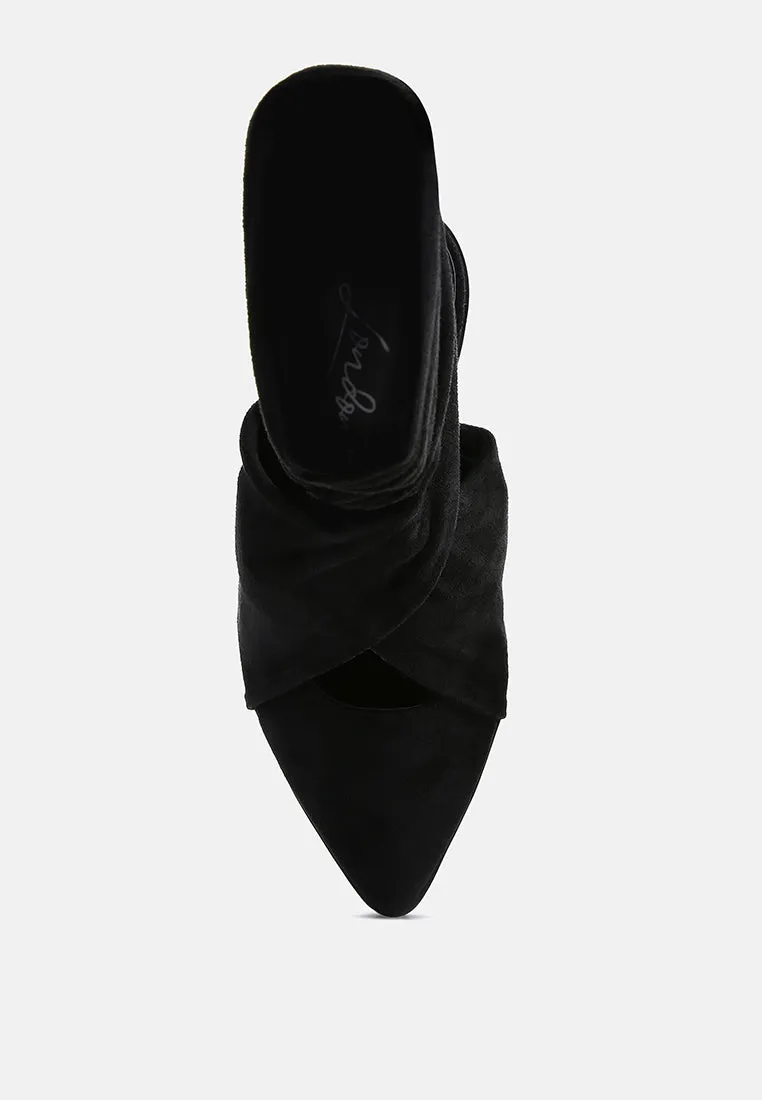 Mama Fav Lace Up Block Heel Mules By Ruw