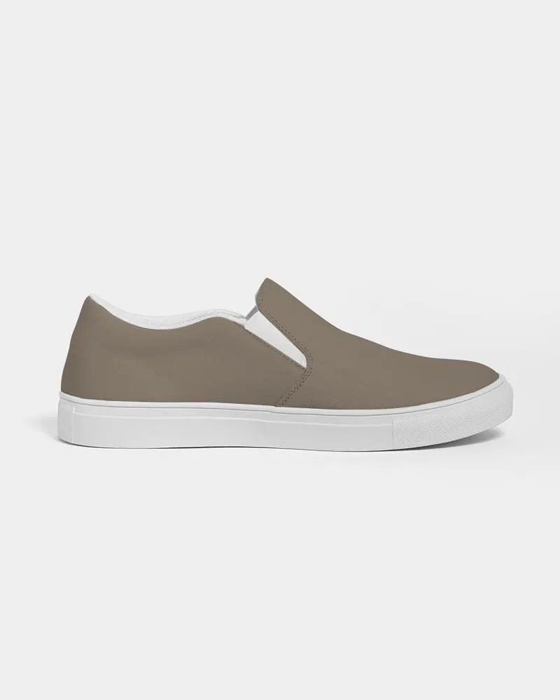 Medium Dark Orange Brown Slip-On Canvas Sneakers | Men's | Medium Dark Pale Pastel Orange Brown | C0M15Y30K60