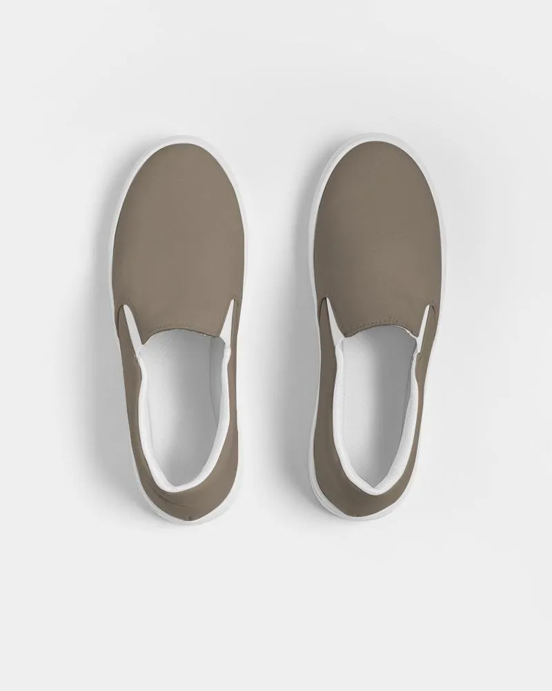Medium Dark Orange Brown Slip-On Canvas Sneakers | Men's | Medium Dark Pale Pastel Orange Brown | C0M15Y30K60
