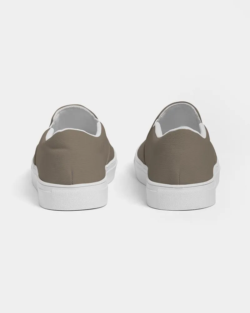 Medium Dark Orange Brown Slip-On Canvas Sneakers | Men's | Medium Dark Pale Pastel Orange Brown | C0M15Y30K60