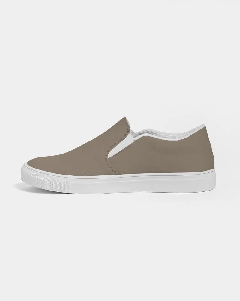 Medium Dark Orange Brown Slip-On Canvas Sneakers | Men's | Medium Dark Pale Pastel Orange Brown | C0M15Y30K60