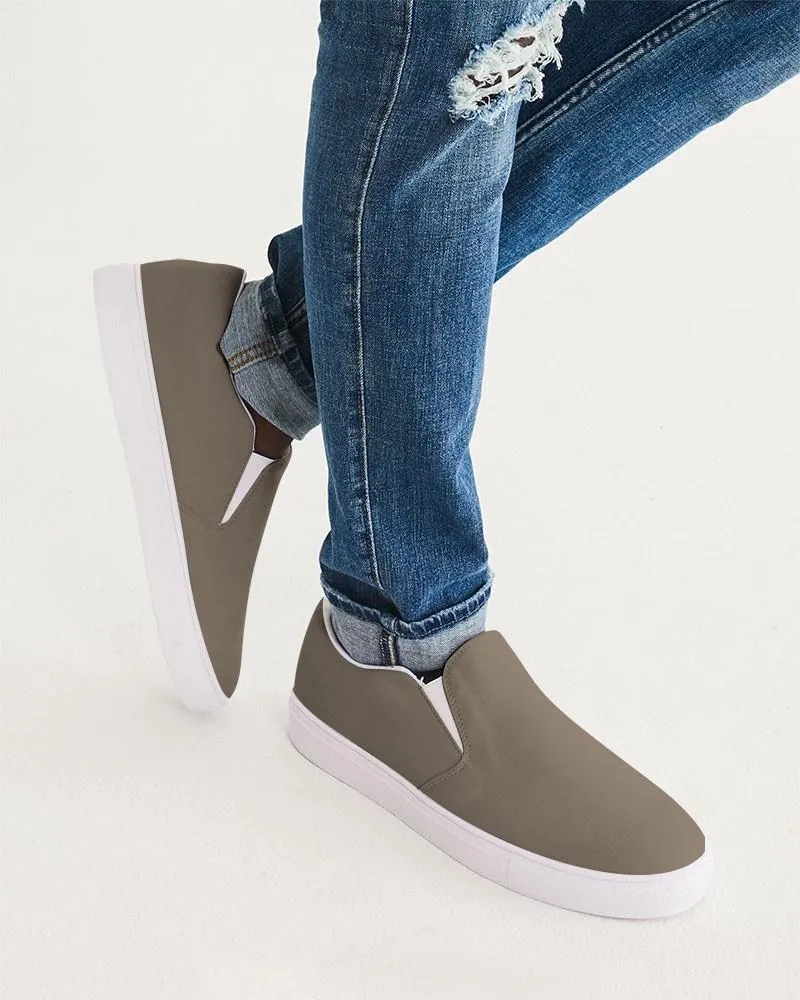 Medium Dark Orange Brown Slip-On Canvas Sneakers | Men's | Medium Dark Pale Pastel Orange Brown | C0M15Y30K60