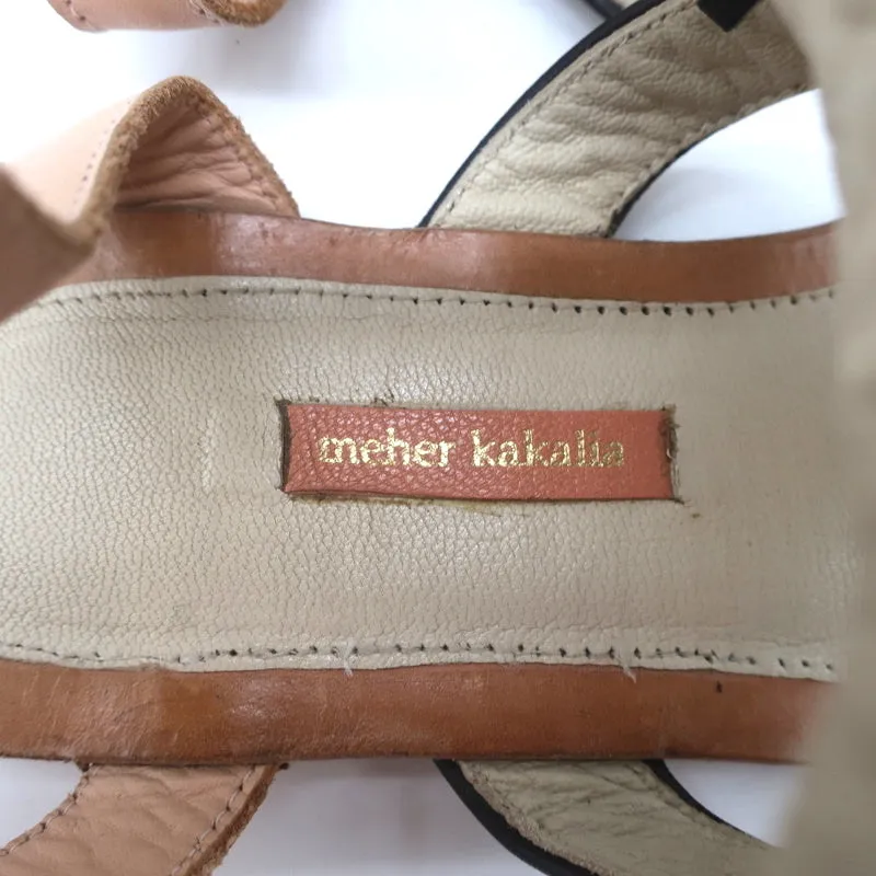 Meher Kakalia Tiki Sofia Tassel Sandals Beaded Embroidered Leather Size 41