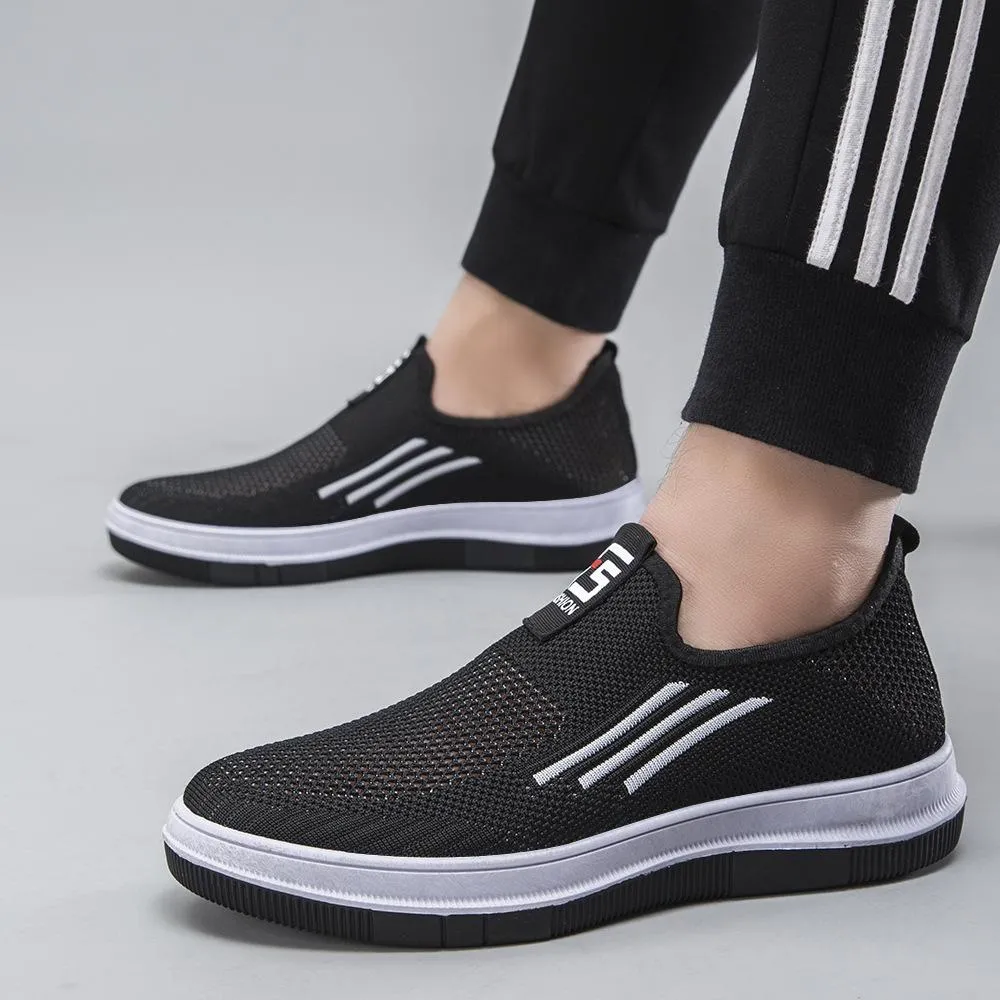 Mesh Hollow Flying Woven Upper Casual Slip-On Sneakers