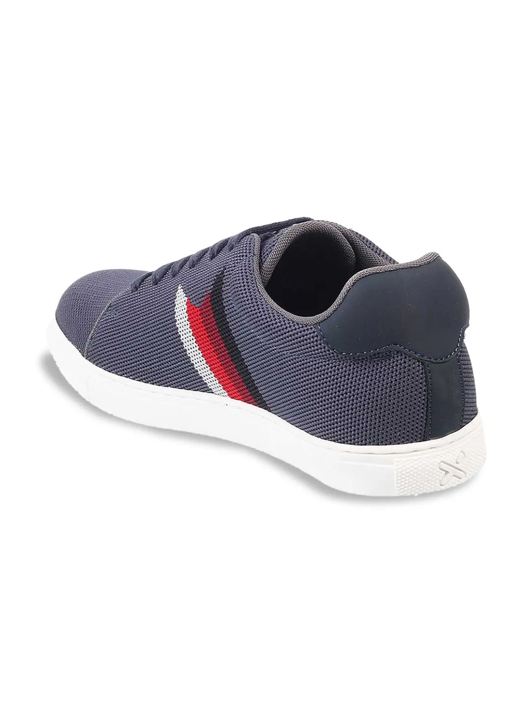 Metro Men Grey Woven Design Sneakers