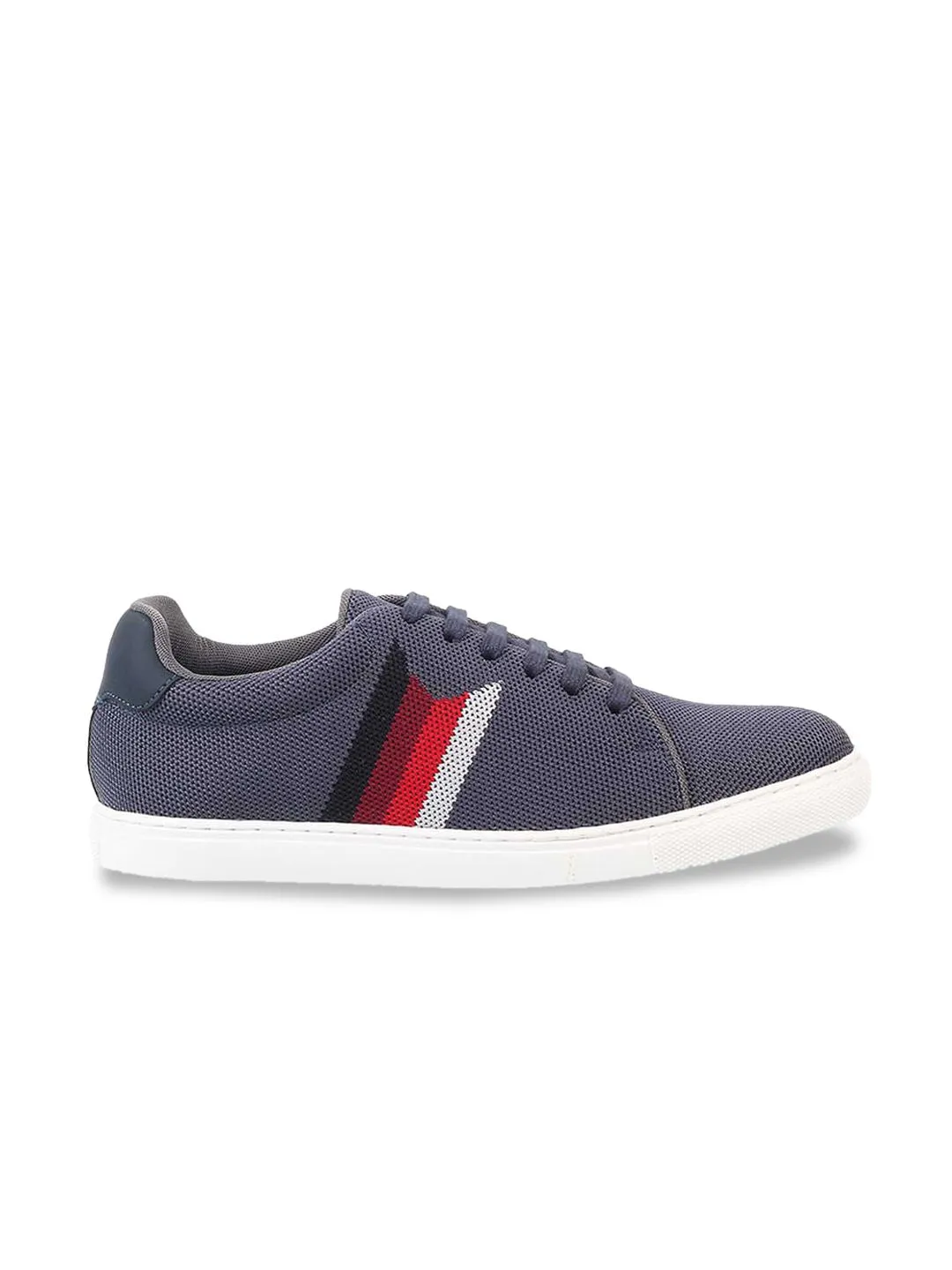 Metro Men Grey Woven Design Sneakers