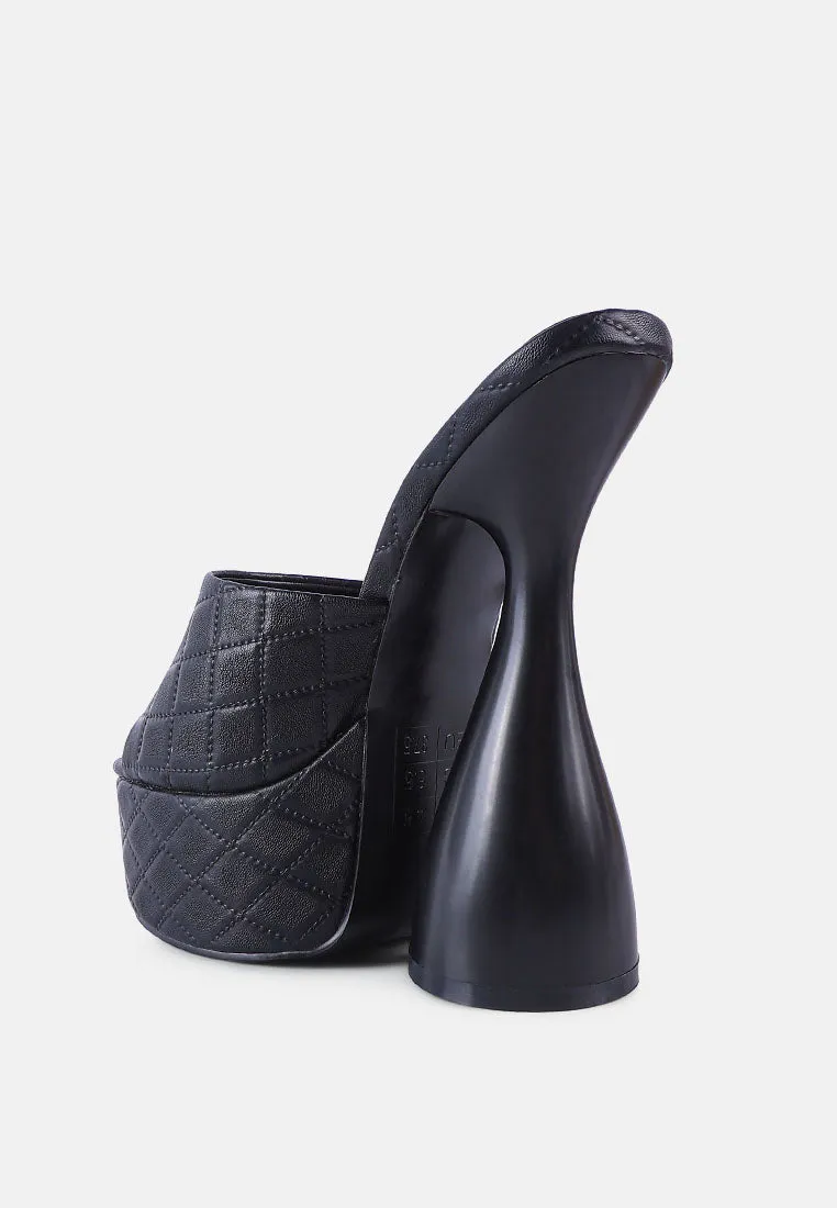 Oomph Quilted Hourglass Heel Platform Sandals By Ruw