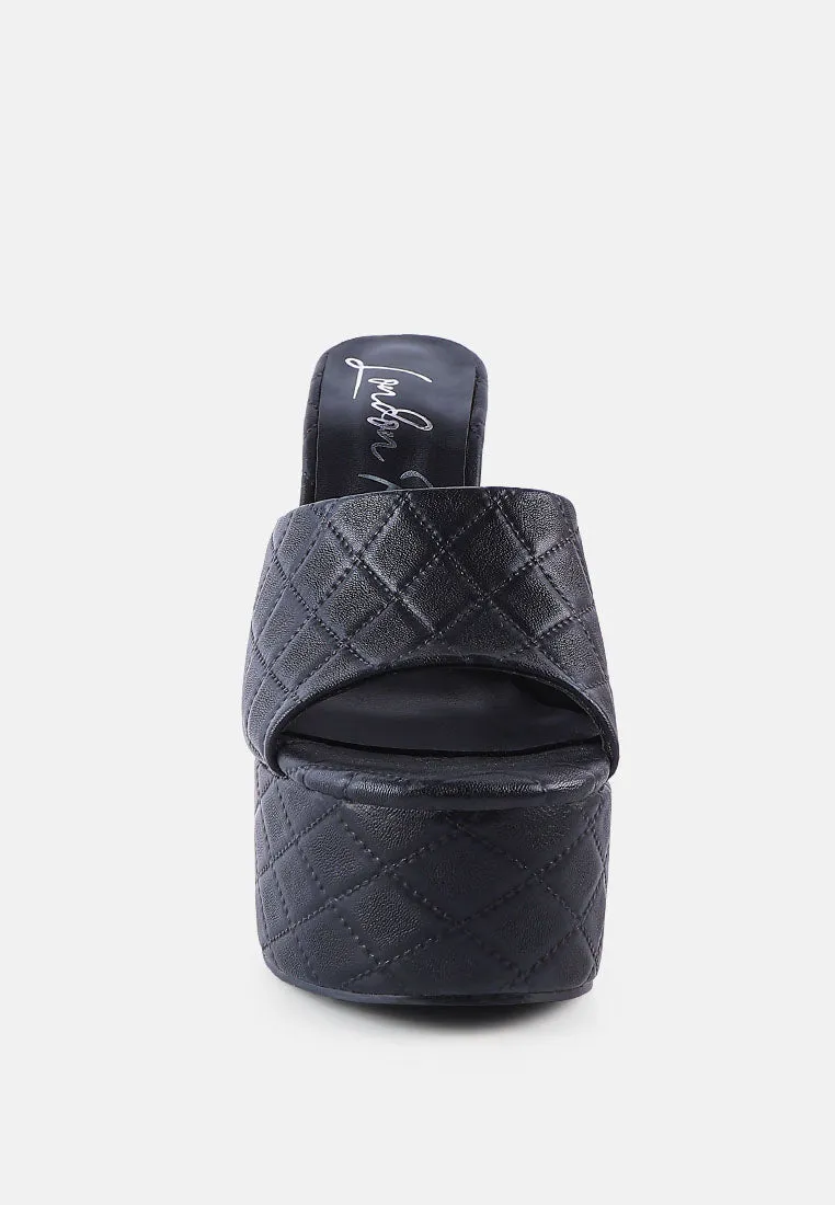Oomph Quilted Hourglass Heel Platform Sandals By Ruw