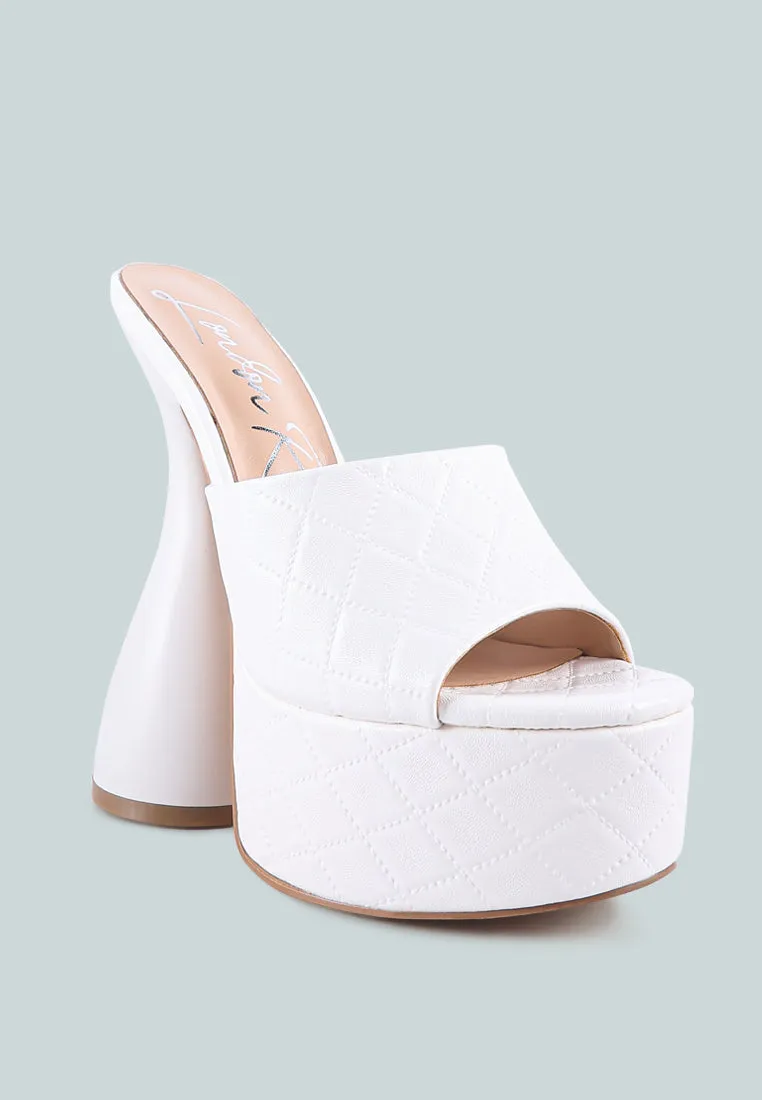 Oomph Quilted Hourglass Heel Platform Sandals By Ruw