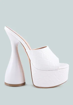 Oomph Quilted Hourglass Heel Platform Sandals By Ruw