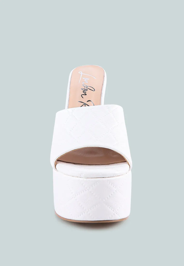 Oomph Quilted Hourglass Heel Platform Sandals By Ruw