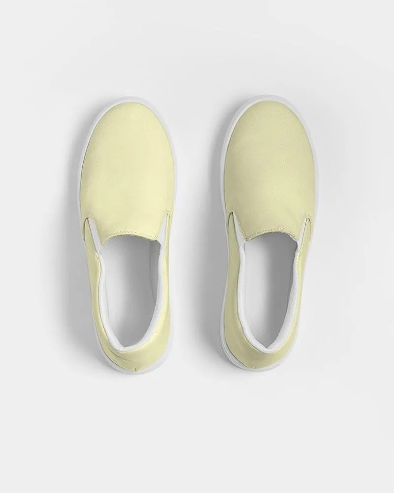 Pale Pastel Yellow Slip-On Canvas Sneakers | Women's | Bright Pale Pastel Yellow | C0M0Y30K0