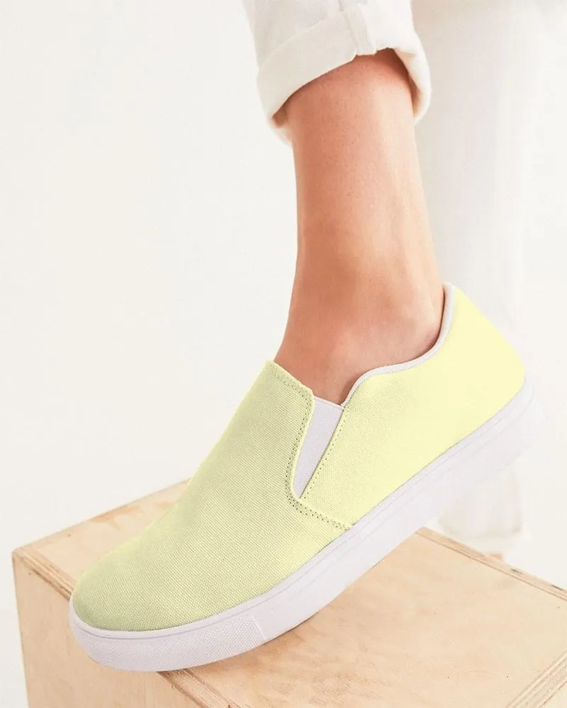 Pale Pastel Yellow Slip-On Canvas Sneakers | Women's | Bright Pale Pastel Yellow | C0M0Y30K0