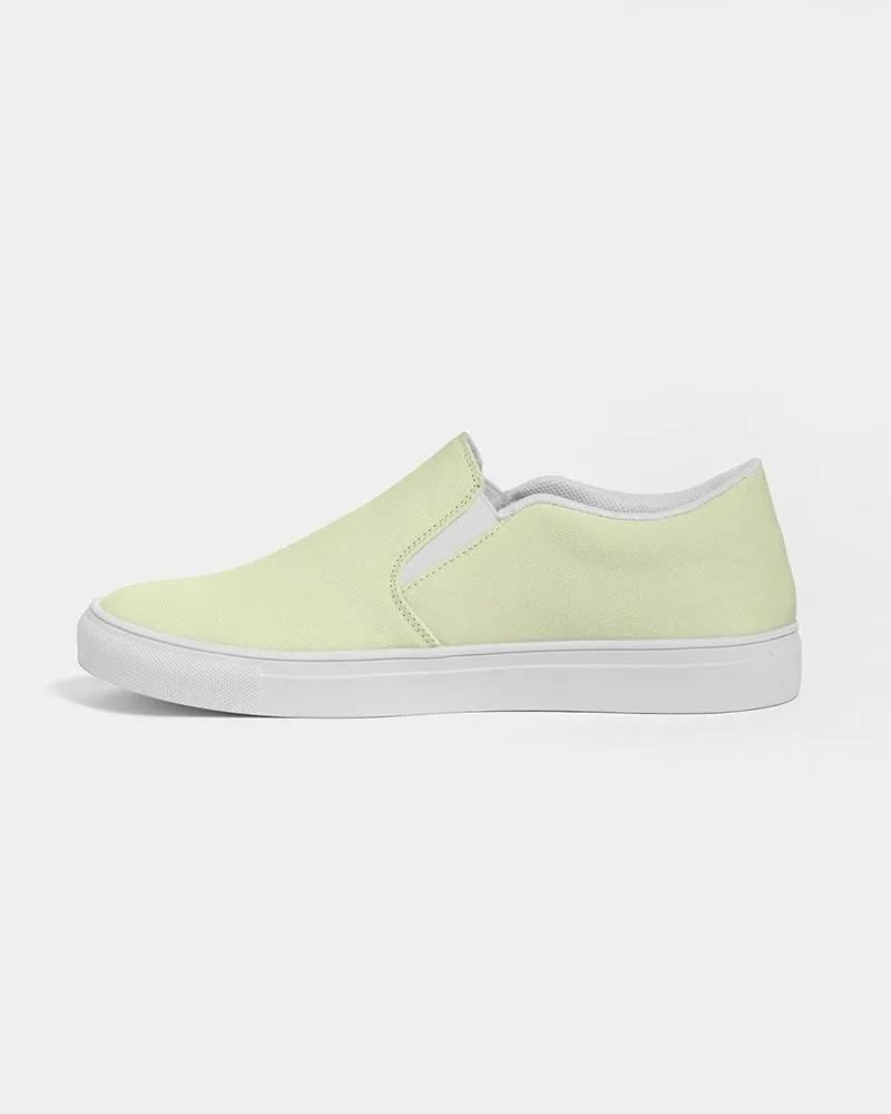 Pale Pastel Yellow Warm Green Slip-On Canvas Sneakers | Men's | Bright Pale Pastel Yellow Warm Green | C8M0Y30K0
