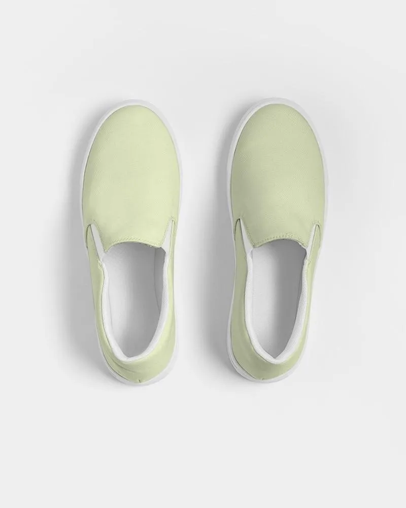 Pale Pastel Yellow Warm Green Slip-On Canvas Sneakers | Men's | Bright Pale Pastel Yellow Warm Green | C8M0Y30K0