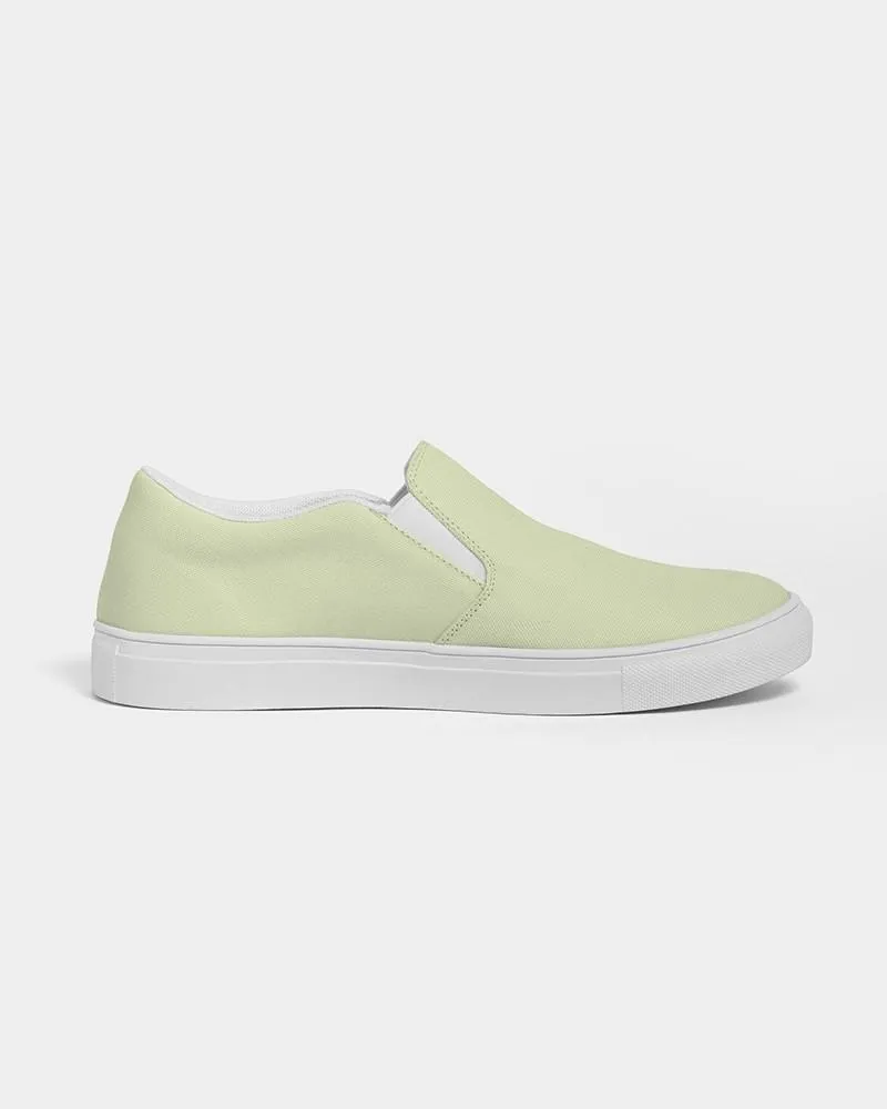 Pale Pastel Yellow Warm Green Slip-On Canvas Sneakers | Men's | Bright Pale Pastel Yellow Warm Green | C8M0Y30K0