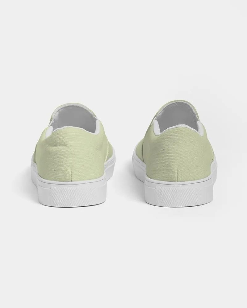 Pale Pastel Yellow Warm Green Slip-On Canvas Sneakers | Men's | Bright Pale Pastel Yellow Warm Green | C8M0Y30K0