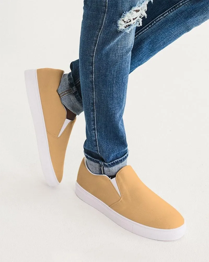 Pastel Orange Slip-On Canvas Sneakers | Men's | Bright Pastel Orange | C0M30Y60K0