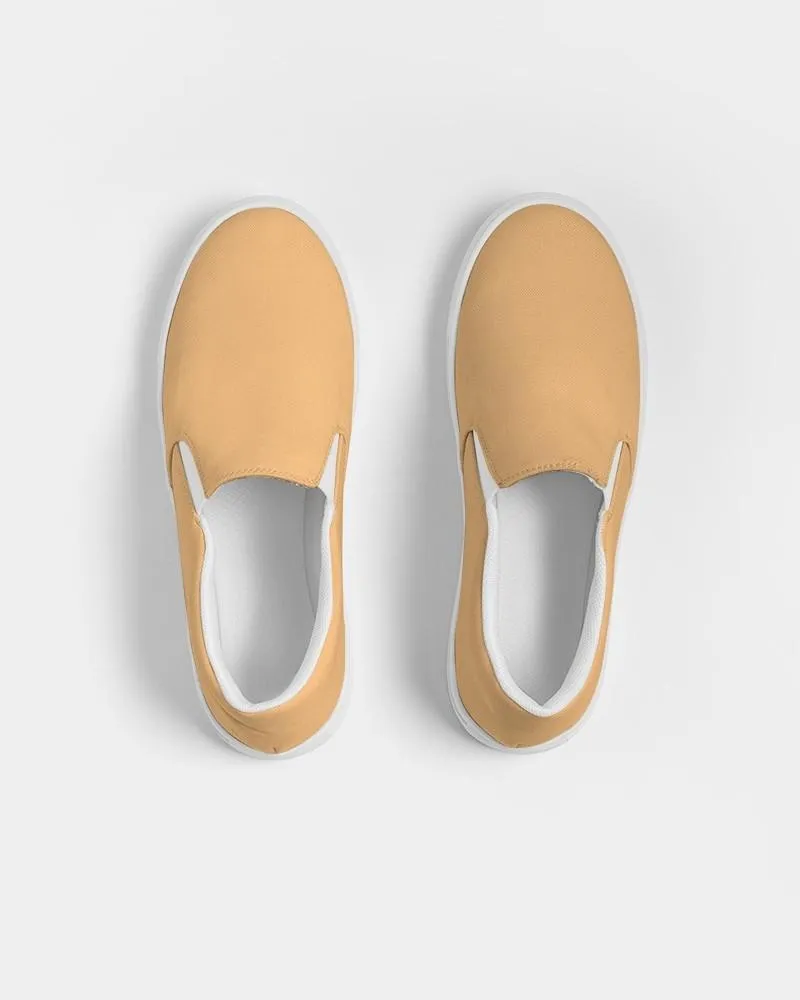 Pastel Orange Slip-On Canvas Sneakers | Men's | Bright Pastel Orange | C0M30Y60K0