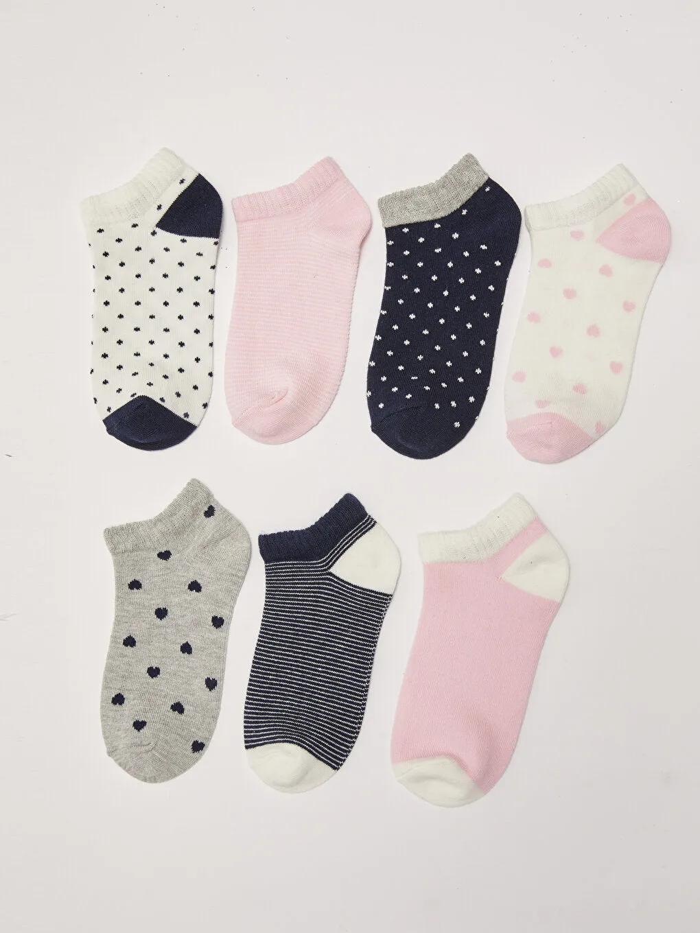 Patterned Girl's Booties Socks 7-pack