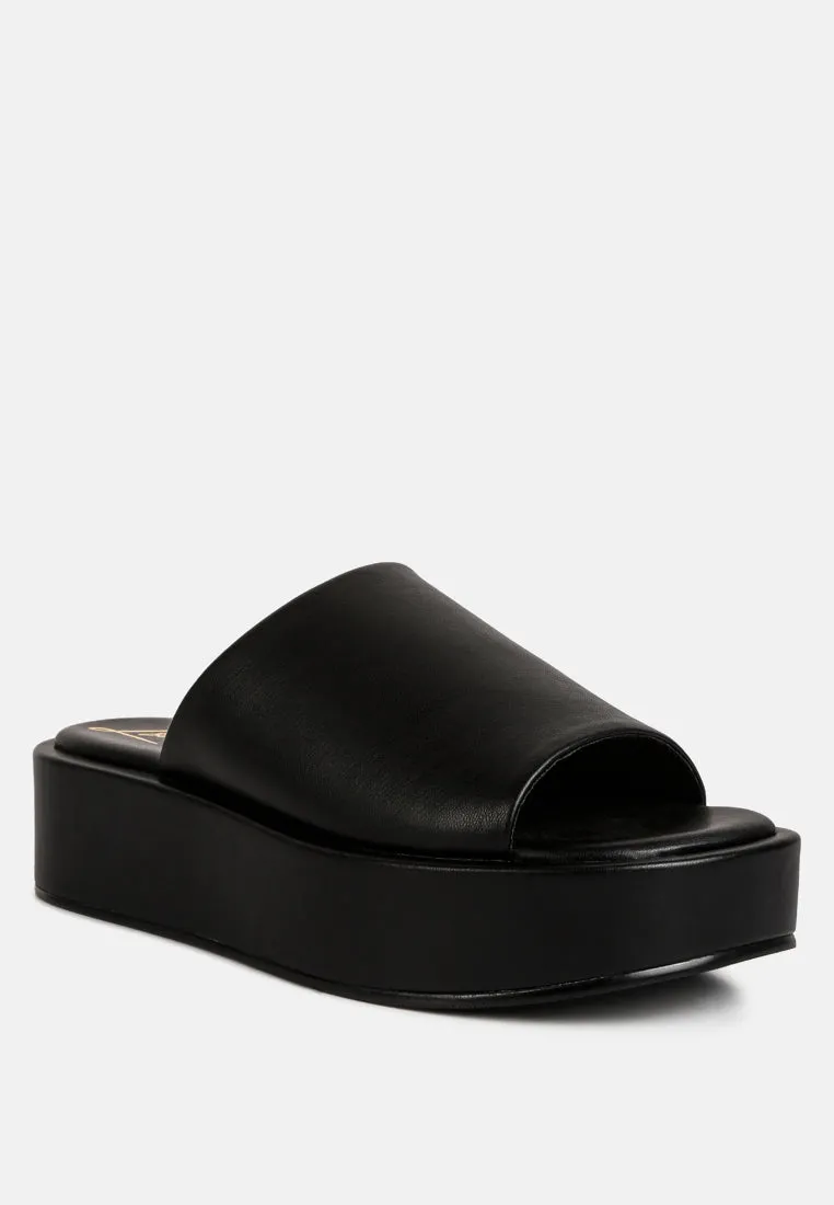 Peep Toe Flatform Sliders