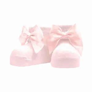 Pink Bow Newborn Socks