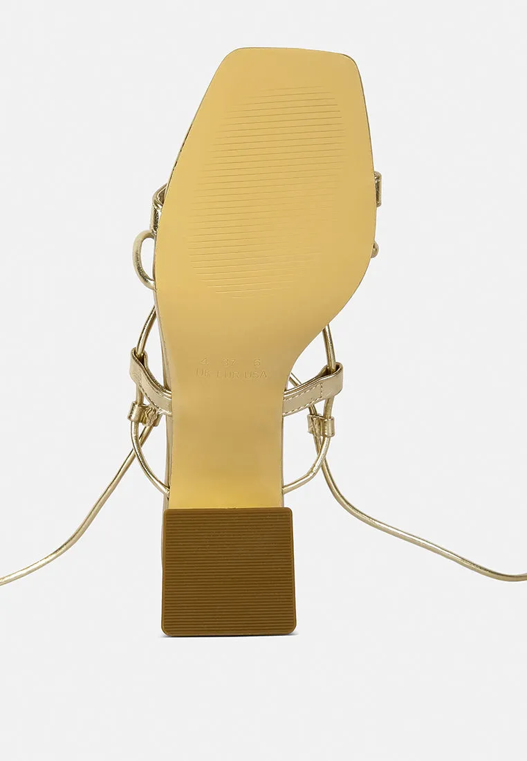 Provoked Lace Up Block Heeled Sandals By Ruw