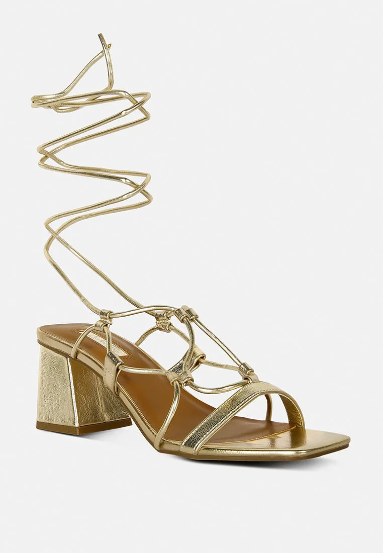 Provoked Lace Up Block Heeled Sandals By Ruw