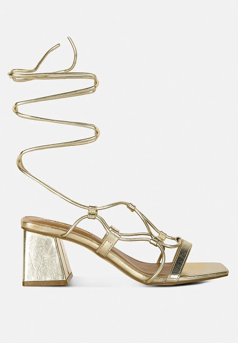 Provoked Lace Up Block Heeled Sandals By Ruw