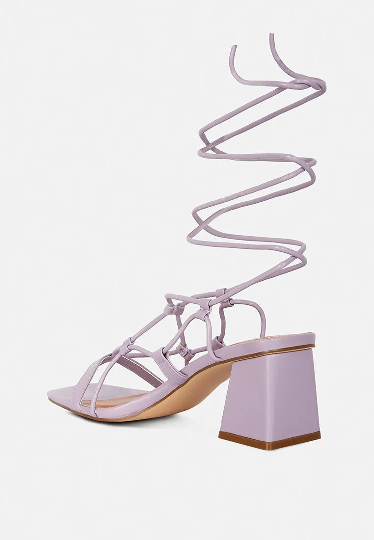 Provoked Lace Up Block Heeled Sandals By Ruw
