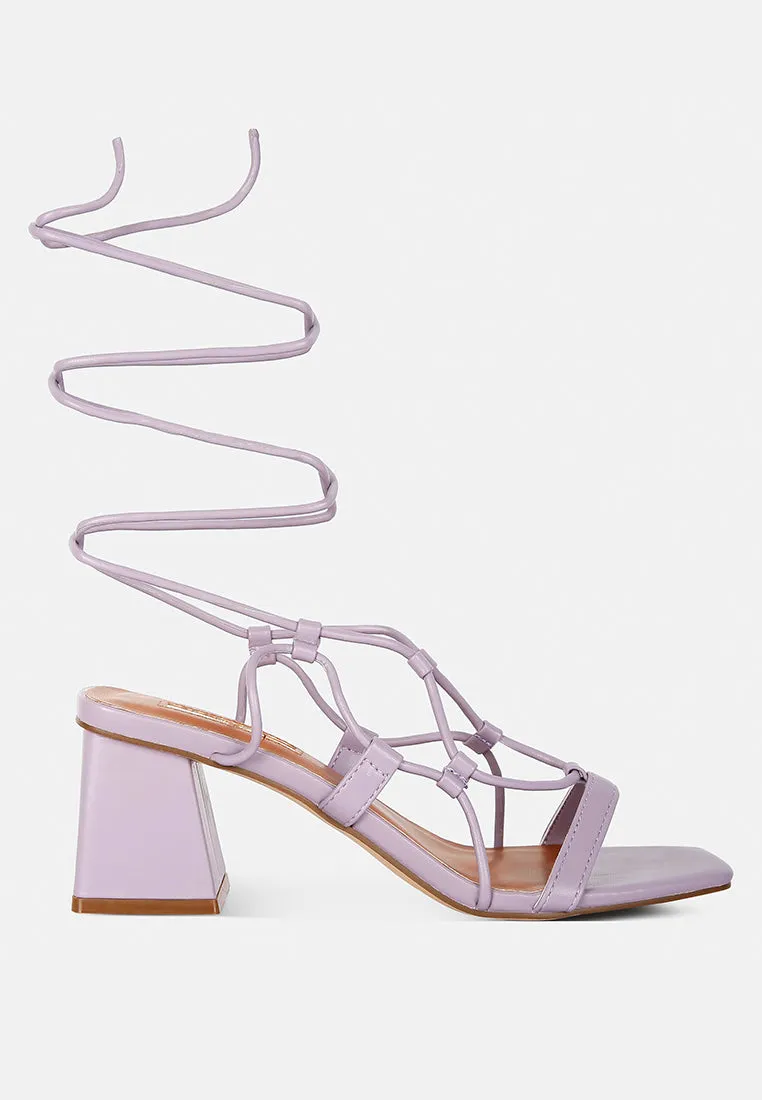 Provoked Lace Up Block Heeled Sandals By Ruw