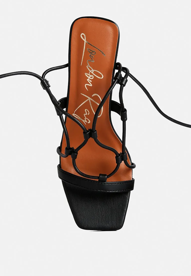 Provoked Lace Up Block Heeled Sandals By Ruw