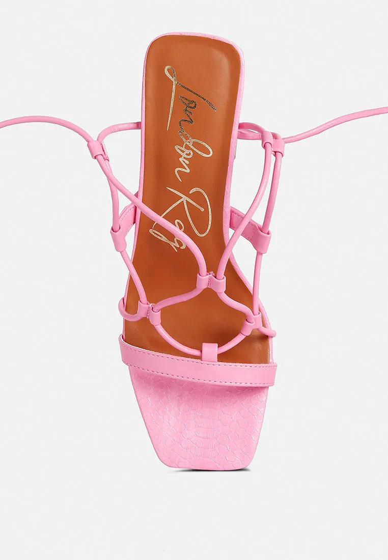 Provoked Lace Up Block Heeled Sandals By Ruw