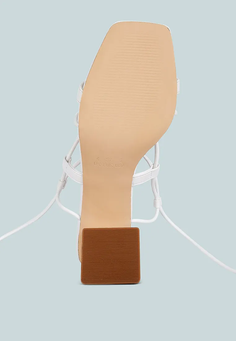 Provoked Lace Up Block Heeled Sandals By Ruw