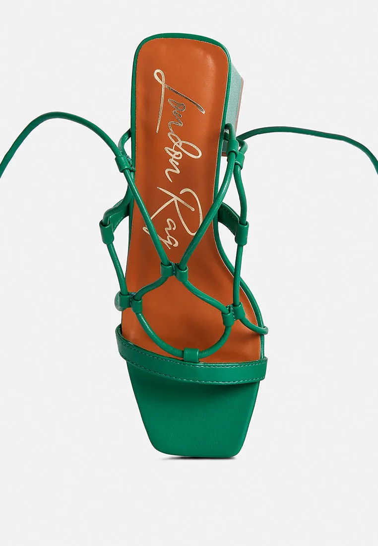 Provoked Lace Up Block Heeled Sandals By Ruw