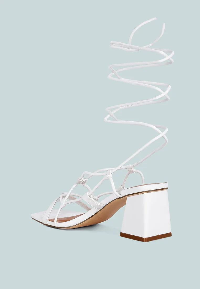 Provoked Lace Up Block Heeled Sandals By Ruw