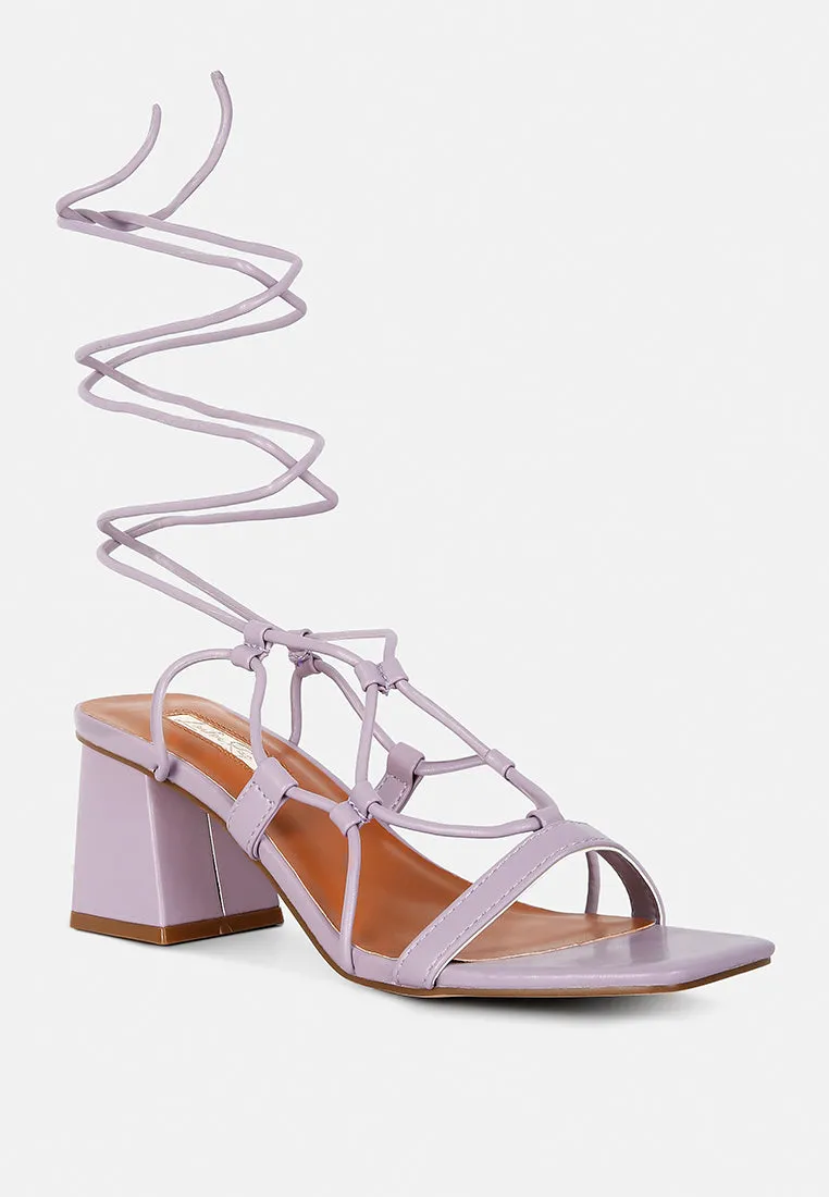 Provoked Lace Up Block Heeled Sandals By Ruw