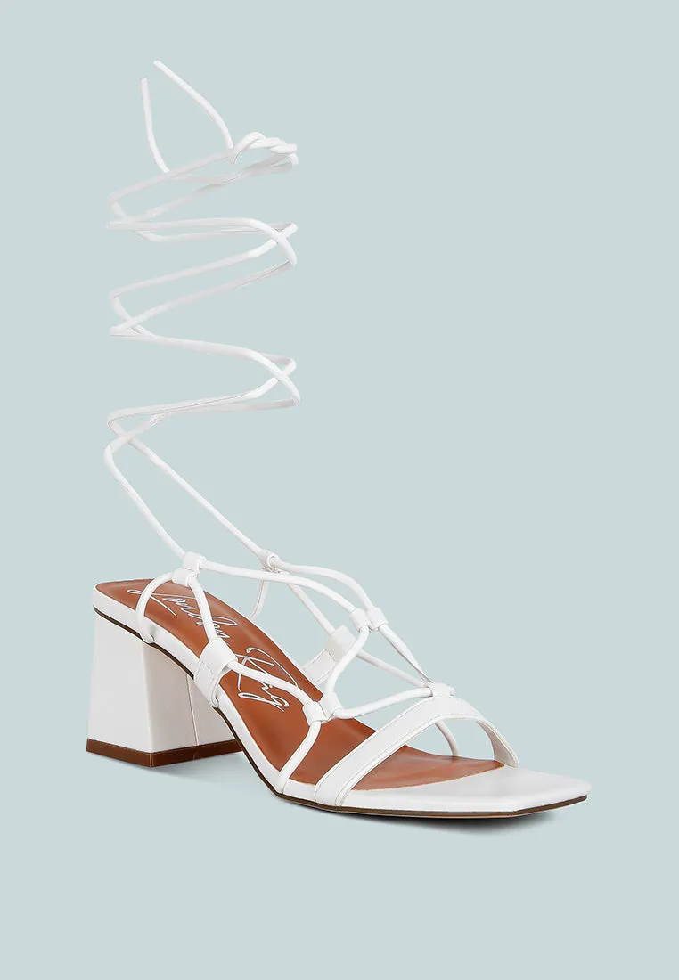 Provoked Lace Up Block Heeled Sandals By Ruw