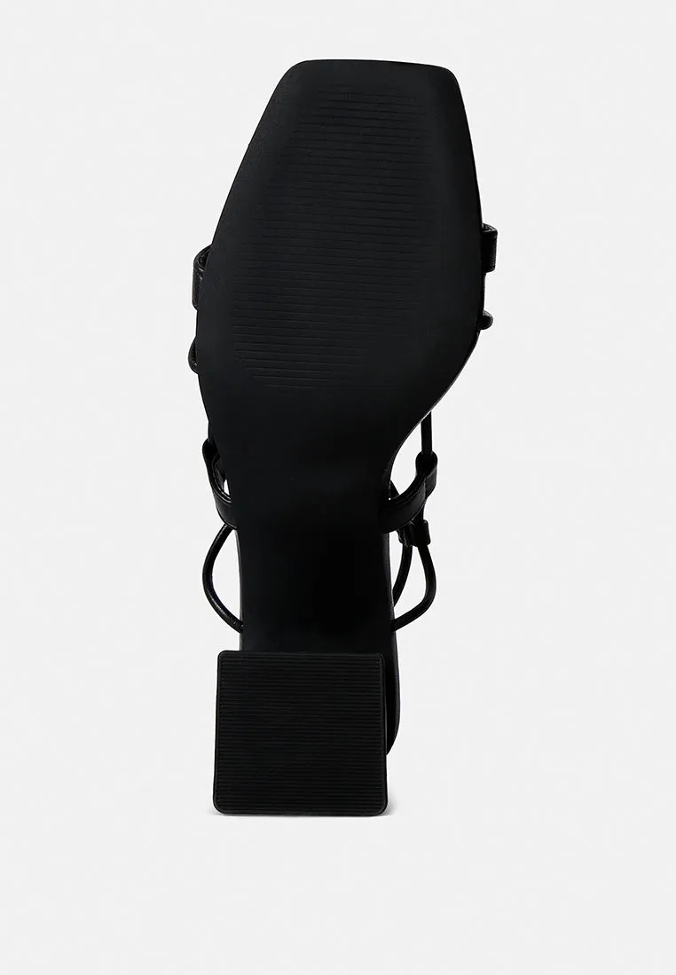 Provoked Lace Up Block Heeled Sandals By Ruw