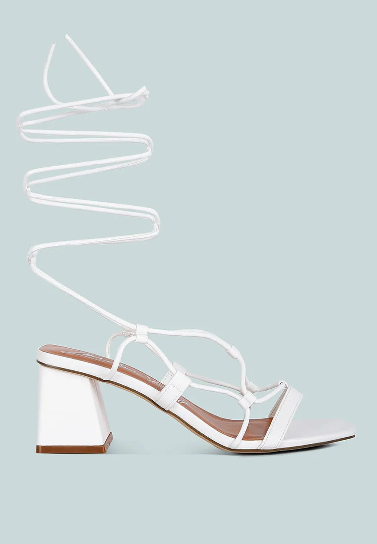 Provoked Lace Up Block Heeled Sandals By Ruw