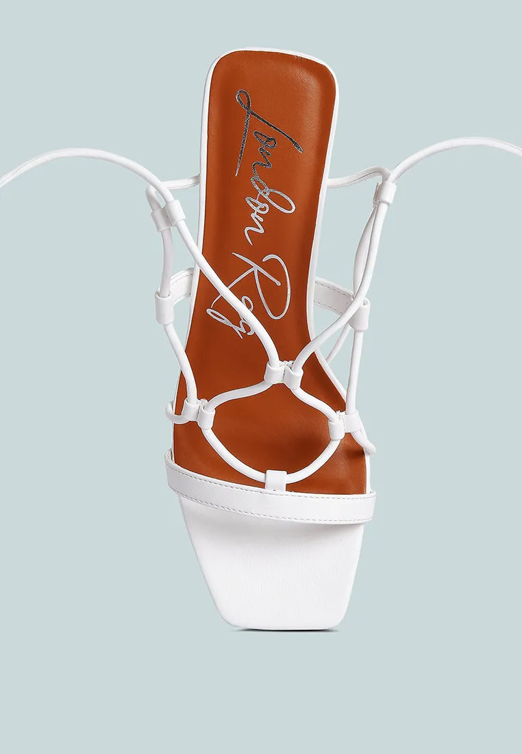 Provoked Lace Up Block Heeled Sandals By Ruw