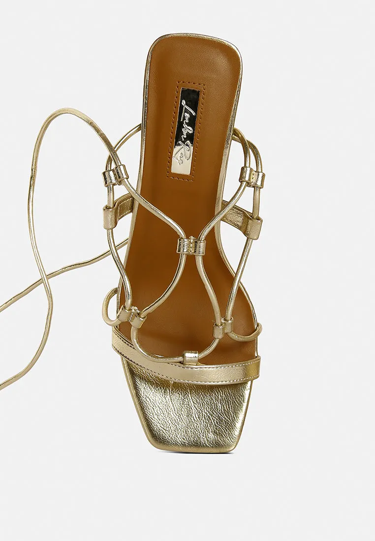Provoked Lace Up Block Heeled Sandals By Ruw