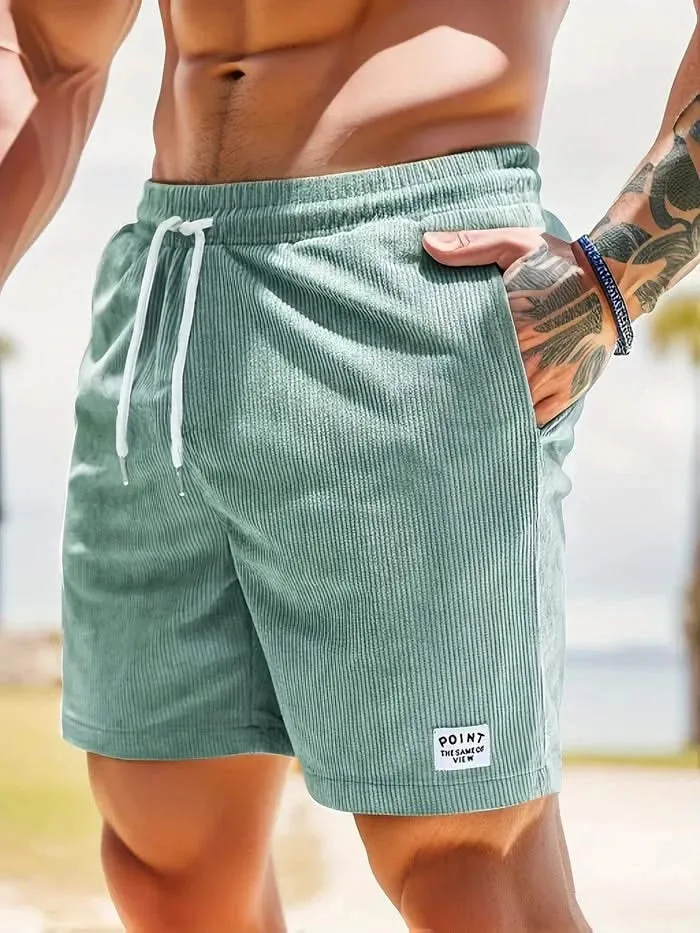 Quinn – Casual Men's Drawstring Shorts with Textured Fabric
