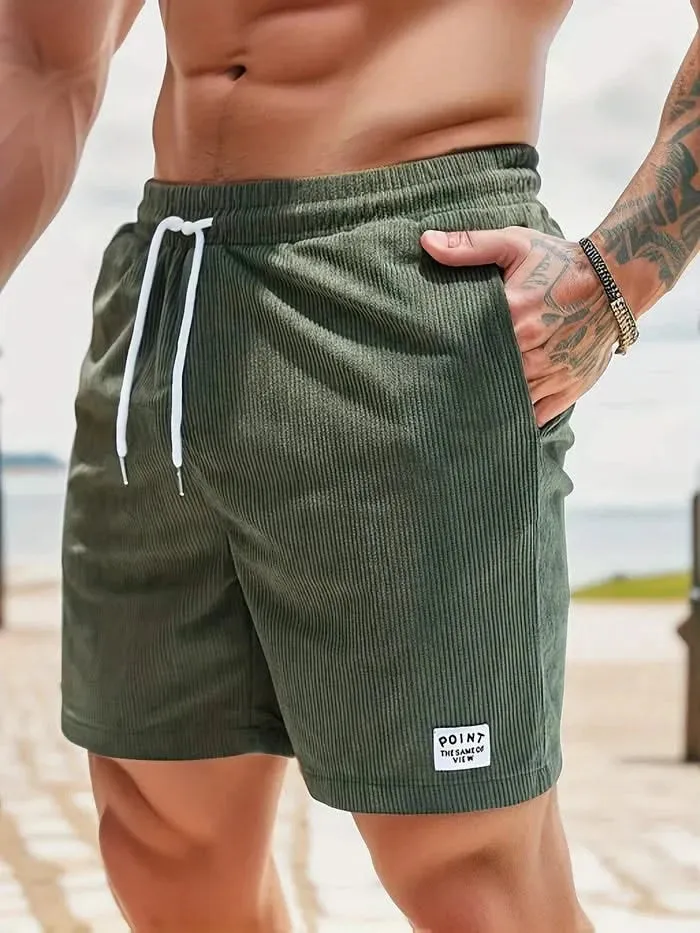 Quinn – Casual Men's Drawstring Shorts with Textured Fabric