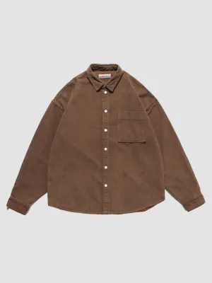 Retro Corduroy Loose Warm Shirt