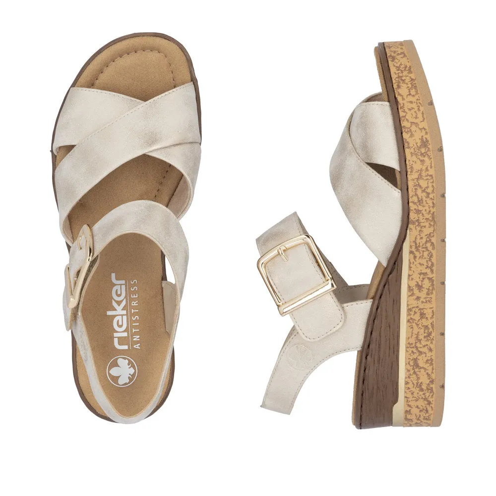 Rieker 63795 Ladies Wedged Sandals with Hook and Loop