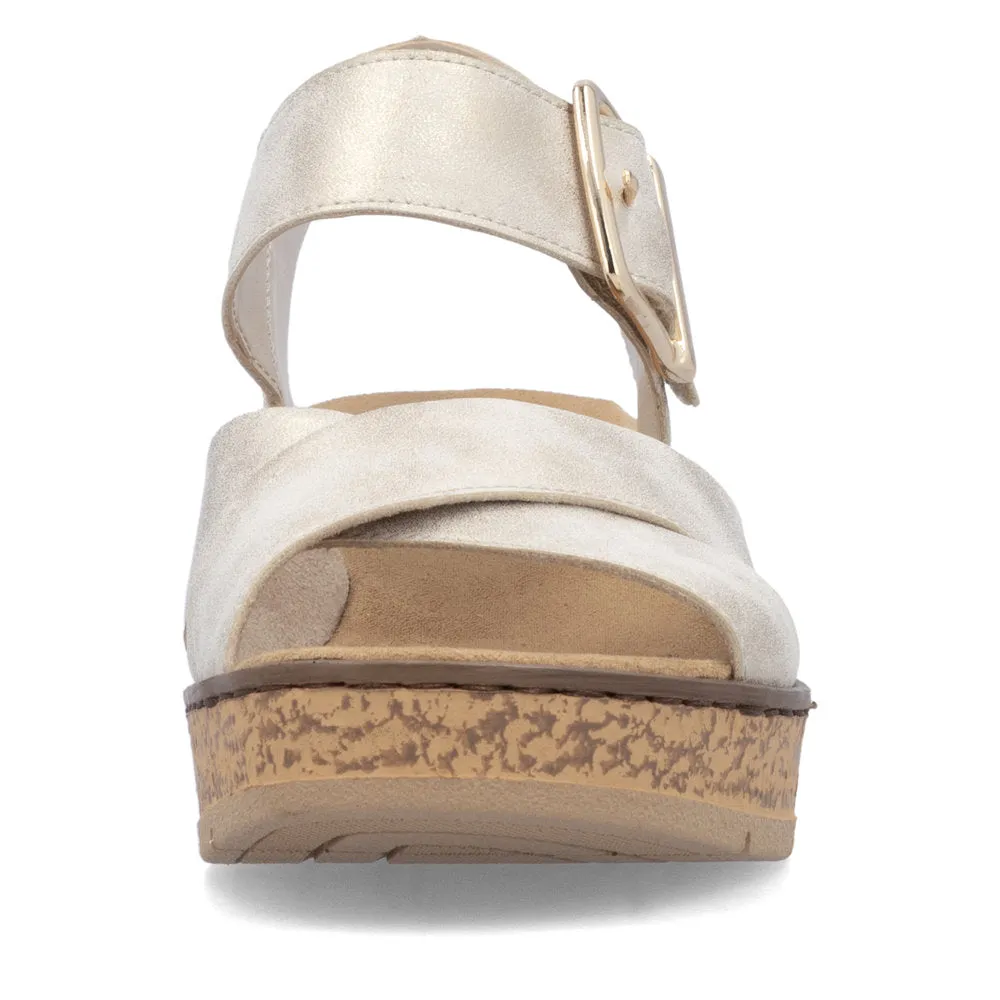 Rieker 63795 Ladies Wedged Sandals with Hook and Loop